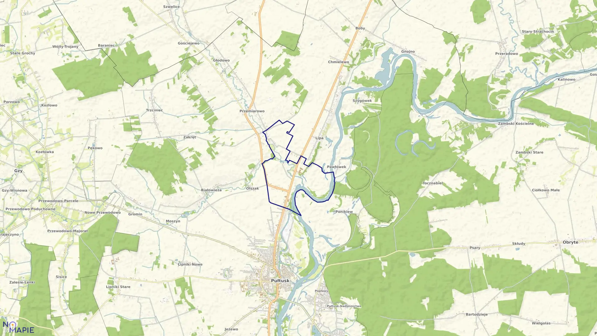 Mapa obrębu KLESZEWO w gminie Pułtusk