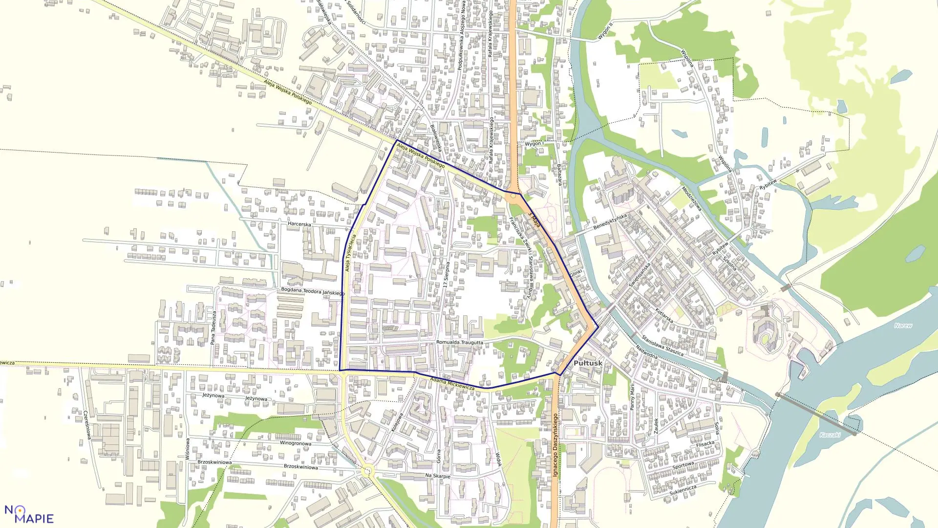 Mapa obrębu PUŁTUSK-13 w gminie Pułtusk