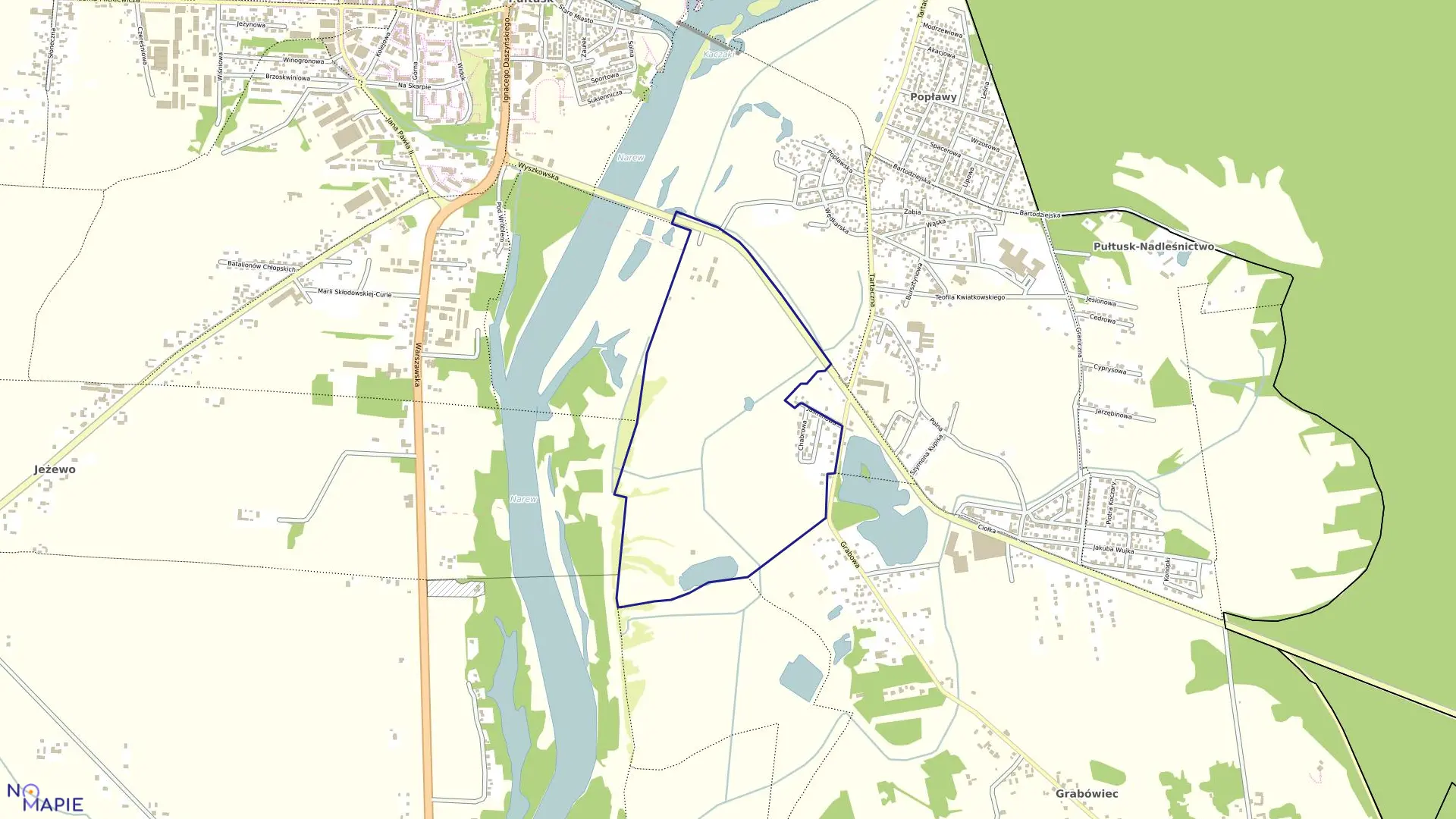 Mapa obrębu PUŁTUSK-26 w gminie Pułtusk